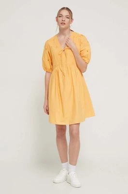Desigual sukienka bawełniana LOMBARD kolor pomarańczowy mini rozkloszowana 24SWVW60CHEAPER
