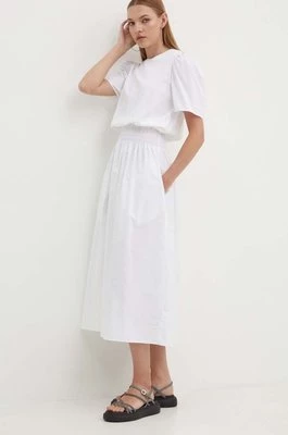 Desigual sukienka bawełniana OMAHA kolor biały maxi rozkloszowana 24SWVW67