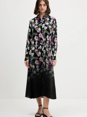 Desigual sukienka CAMISERO ACRIL kolor czarny midi prosta 25WWVW11