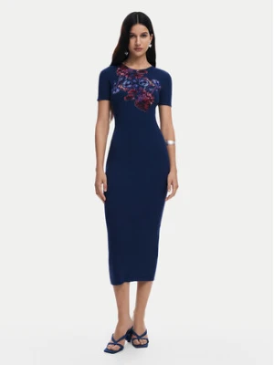 Desigual Sukienka codzienna 25SWVF13 Granatowy Slim Fit