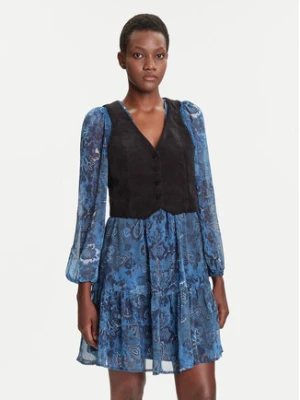 Desigual Sukienka codzienna Chaleco 25WWVW27 Niebieski Regular Fit
