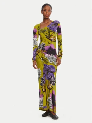 Desigual Sukienka codzienna Neckline Lacroix 25WWVK37 Zielony Slim Fit