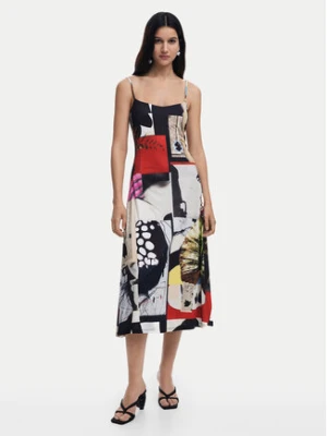 Desigual Sukienka codzienna Newspaper Coll 25SWVK40 Kolorowy Regular Fit