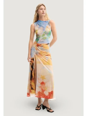 Desigual Sukienka codzienna VEST_JADE Pomarańczowy Egg Fit