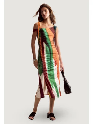 Desigual Sukienka codzienna VEST_PAINT_LACROIX Pomarańczowy Iconic Fit