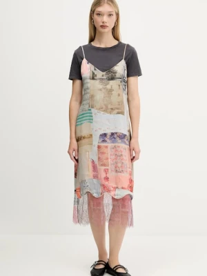 Desigual sukienka COLLAGE kolor szary 25WWVW17