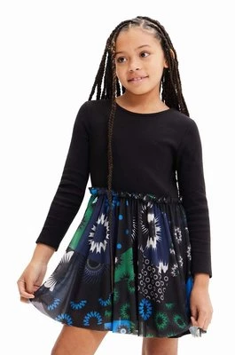 Desigual sukienka dziecięca kolor czarny mini rozkloszowana