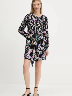 Desigual sukienka FLOR ACRILICA kolor czarny mini rozkloszowana 25WWVW09