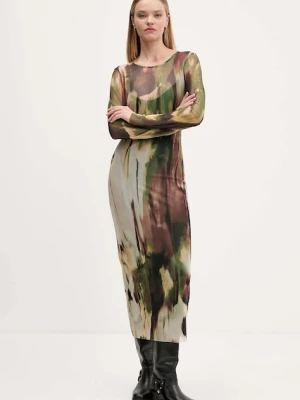 Desigual sukienka GODIVA kolor zielony maxi prosta 25WWVK41