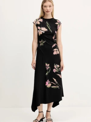 Desigual sukienka KATRINA kolor czarny midi rozkloszowana 25WWVK12