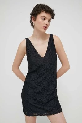 Desigual sukienka LACE kolor czarny mini prosta 24SWVW48