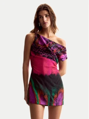 Desigual Sukienka letnia Beattl Lacroix 26SWVW59 Kolorowy Regular Fit