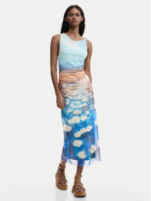 Desigual Sukienka letnia Celeste 26SWVK28 Niebieski Slim Fit