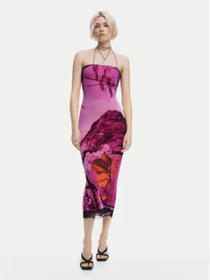 Desigual Sukienka letnia Lakecomo 25SWVK39 Różowy Slim Fit