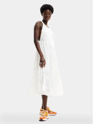Desigual Sukienka letnia MONSIEUR CHRISTIAN LACROIX Romantic 24SWVW78 Biały Regular Fit