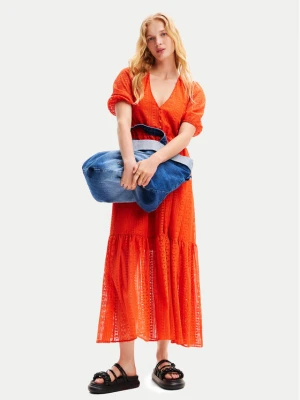 Desigual Sukienka letnia Ottawa 24SWVW05 Pomarańczowy Regular Fit