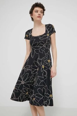 Desigual sukienka MARGARITIS kolor czarny mini rozkloszowana 24SWVK55