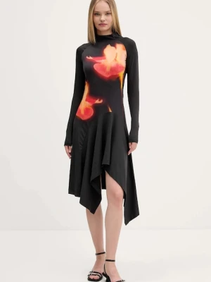Desigual sukienka MILA kolor czarny mini rozkloszowana 25WWVK40