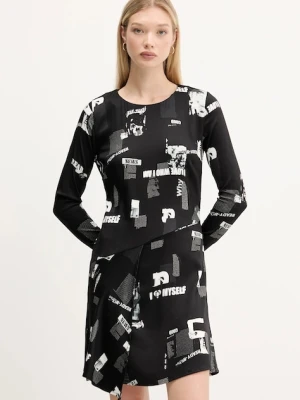 Desigual sukienka NEWSCORTO kolor czarny mini rozkloszowana 25WWVW29