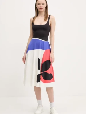 Desigual sukienka ONDAS LACROIX kolor czarny midi rozkloszowana 25SWVK41