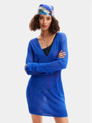 Desigual Sukienka plażowa El Cairo 24SWMF03 Niebieski Regular Fit