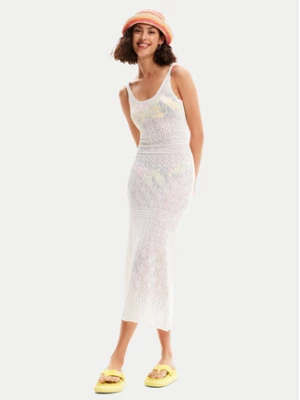 Desigual Sukienka plażowa Kenia 24SWMF02 Biały Regular Fit