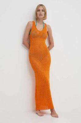 Desigual sukienka plażowa KENIA kolor pomarańczowy 24SWMF02