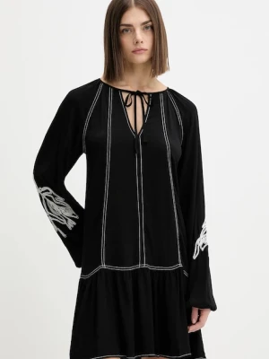 Desigual sukienka SILVIANEGRO kolor czarny mini rozkloszowana 25WWVW19