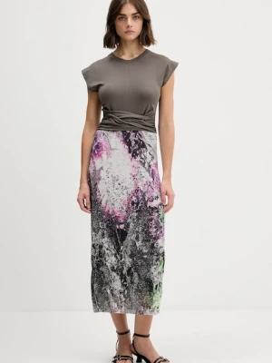 Desigual sukienka WALLS LACROIX kolor szary midi prosta 25WWVK05