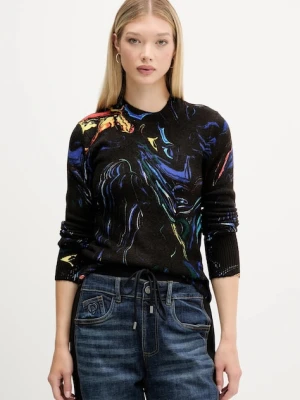 Desigual sweter BUTTERFLY LACROIX damski kolor czarny lekki 25WWJF05