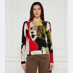 Desigual Sweter COLLAGE_LACROIX | Regular Fit | z dodatkiem lnu