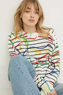 Desigual sweter TRAZIS damski kolor beżowy lekki 24SWJF46