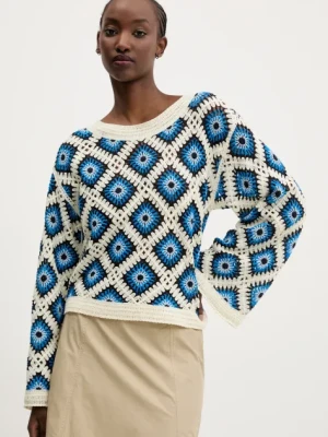 Desigual sweter DEMIS damski kolor beżowy lekki 25SWJF25