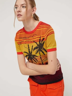 Desigual sweter DUBAI pomarańczowy