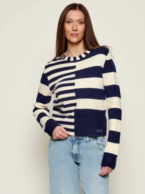 Desigual Sweter JERS_MALMOE | z dodatkiem wełny granatowy