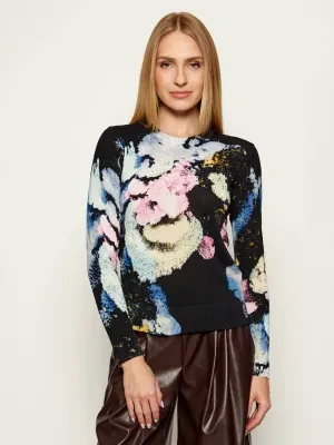 Desigual Sweter JERS_NENUFAR| DESIGUAL X MR. CHRISTIAN LACROIX | Regular Fit | z dodatkiem lnu