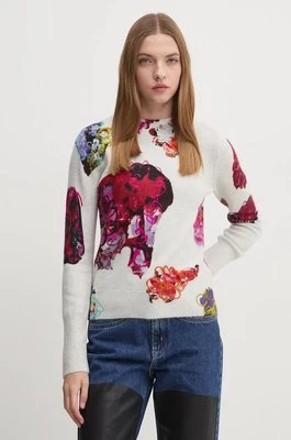 Desigual sweter MAXFLOWER SCRIBBL damski kolor szary 24WWJF53