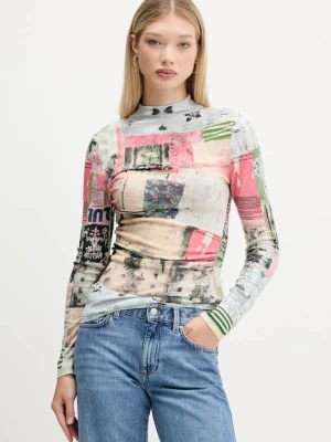 Desigual sweter MONTREAL damski kolor beżowy lekki z półgolfem 25WWJF39