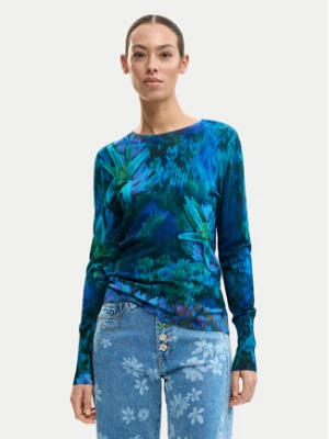 Desigual Sweter Suecia 26SWJF36 Niebieski Regular Fit