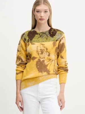 Desigual sweter z domieszką wełny ADAK damski kolor żółty lekki 25WWJF30