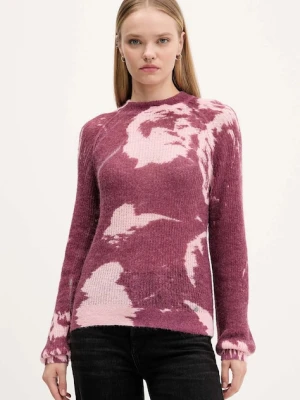 Desigual sweter z wełną HYDER różowy