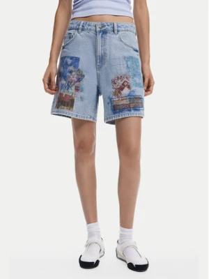 Desigual Szorty jeansowe Inidan 25SWDD24 Niebieski Straight Fit