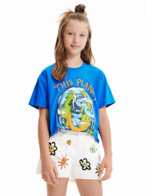 Desigual T-Shirt 23SBTK09 Niebieski Regular Fit