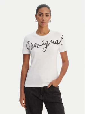 Desigual T-Shirt 26SWTK07 Biały Regular Fit