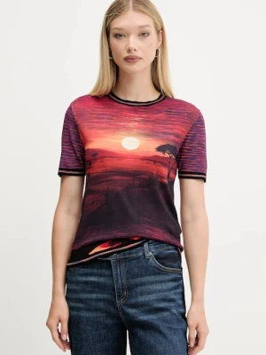Desigual t-shirt AFRICA damski kolor pomarańczowy 25WWTF05