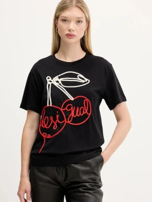 Desigual t-shirt bawełniany BERLIN damski kolor czarny 25WWTK51