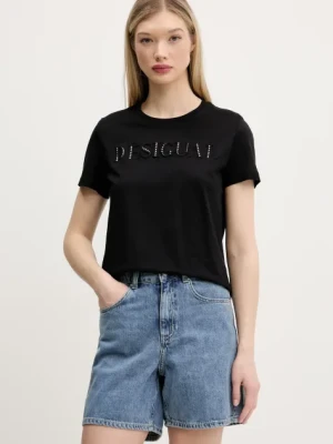 Desigual t-shirt bawełniany BRANDY damski kolor czarny 25SWTK17