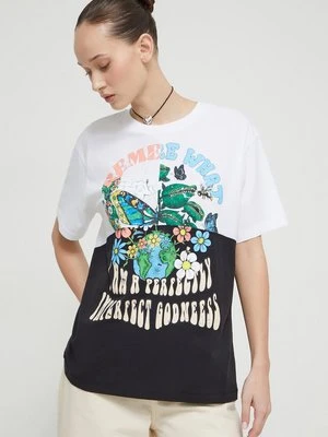 Desigual t-shirt bawełniany CANEL damski kolor biały 24SWTKAZ