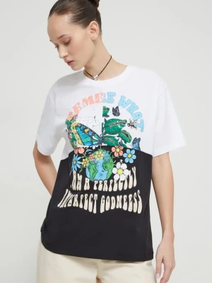 Desigual t-shirt bawełniany CANEL damski kolor biały 24SWTKAZ