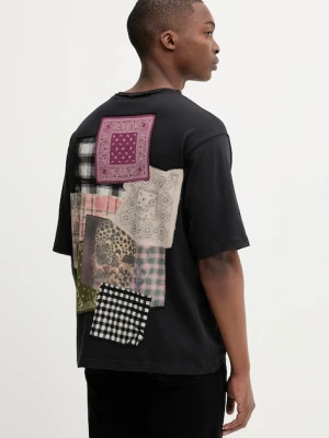 Desigual t-shirt bawełniany COMO męski kolor czarny z nadrukiem 25WMTK33